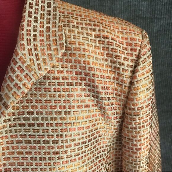 Linda Allard for Ellen Tracy Blazer Women’s Size 14 Peach Open Front Long Sleeve - Picture 5 of 9